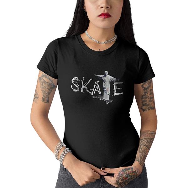 Imagem de Camiseta Feminina Skate Sk8 Cristo Redentor Rio J Baby Look