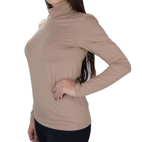 Imagem de Camiseta Feminina Upman ML Térmica Gola Alta Marrom - 246RF