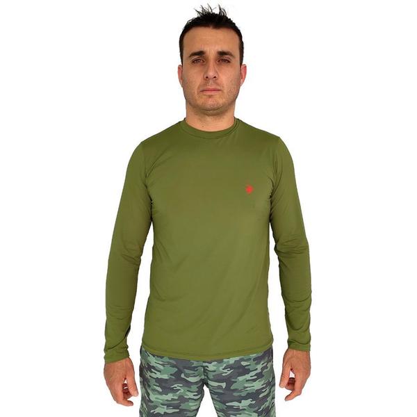 Imagem de Camiseta fishing co basica lisa verde militar - fishing co.