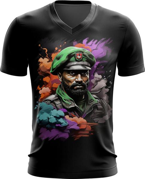 Imagem de Camiseta Gola V Boina Verde Soldado Batalhão 2