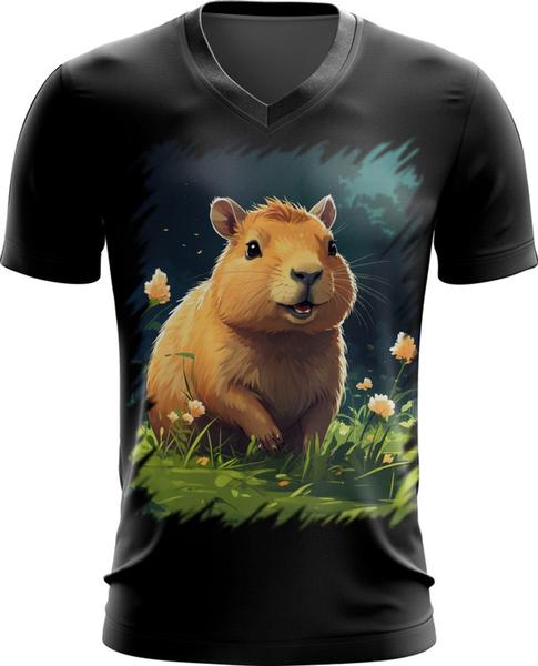 Imagem de Camiseta Gola V Capivara do Bem Animalzinho 13