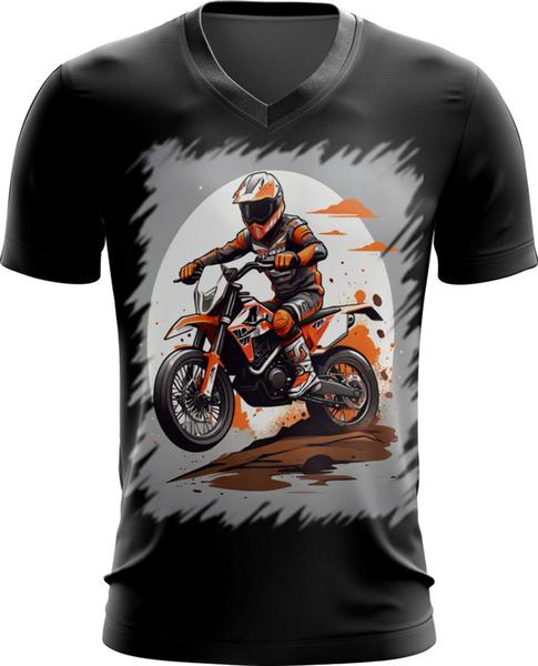 Imagem de Camiseta Gola V de Motocross Moto Adrenalina 4