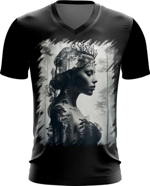 Imagem de Camiseta Gola V Pesca Rainha da Floresta Nórdica 3