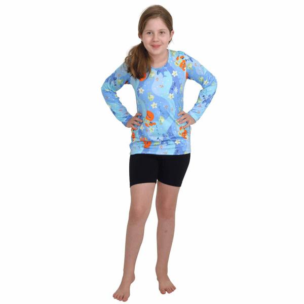 Imagem de Camiseta Infantil Estampada Térmica Proteção Solar UV Menina