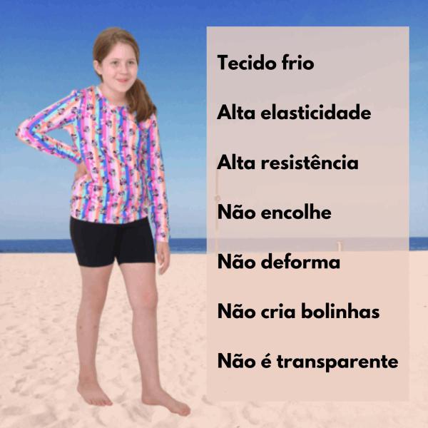 Imagem de Camiseta Infantil Estampada Térmica Proteção Solar UV Menina