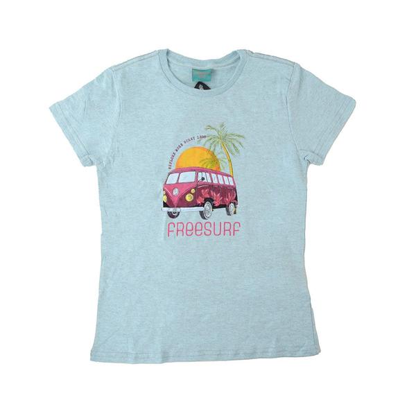 Imagem de Camiseta Infantil Feminino FreeSurf Kombi Azul Mescla - 1416