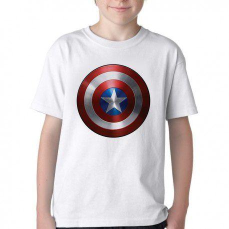 Imagem de Camiseta Infantil ou adulto Capitão América Escudo Marvel Blusa Criança todos tamanhos