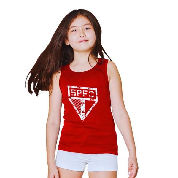 Imagem de Camiseta Infantil São Paulo Regata Vermelha Stamp Oficial