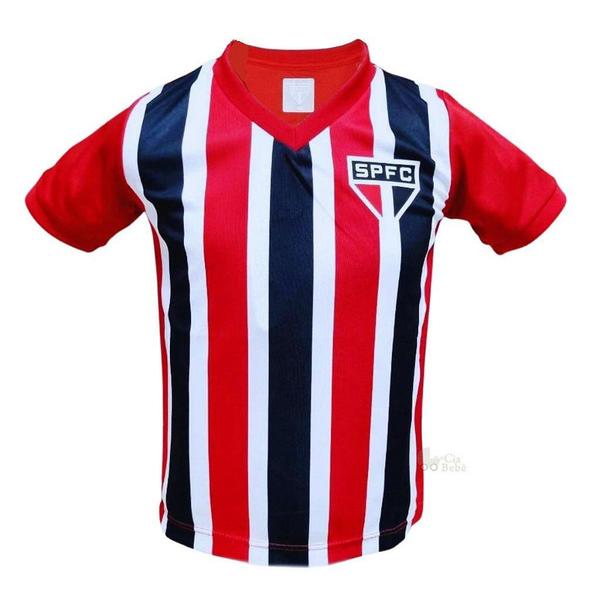 Imagem de Camiseta Infantil São Paulo Tricolor Listrada Oficial