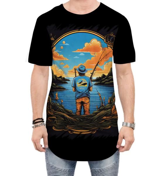 Imagem de Camiseta Longline Pesca Esportiva Peixes Azul Paz 8