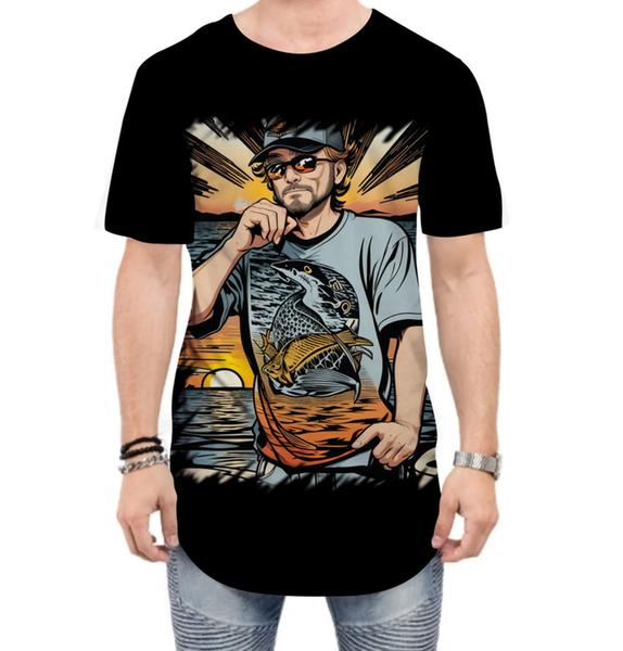 Imagem de Camiseta Longline Pesca Esportiva Pôr do Sol Peixes 10