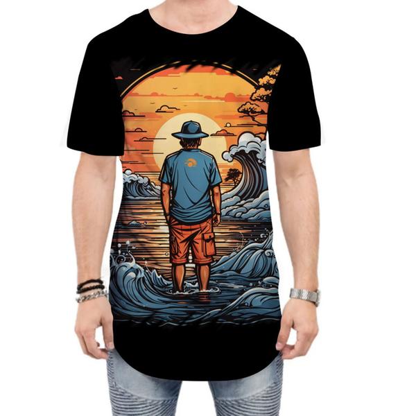 Imagem de Camiseta Longline Pesca Esportiva Pôr do Sol Peixes 12