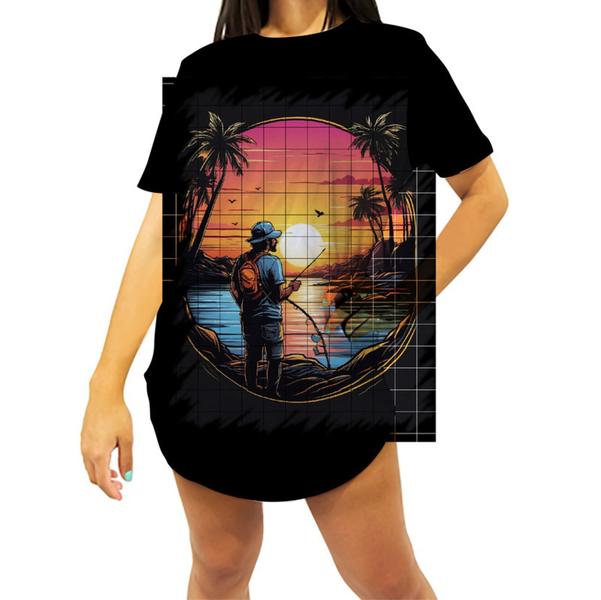 Imagem de Camiseta Longline Pesca Esportiva Pôr do Sol Peixes 14