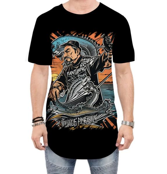 Imagem de Camiseta Longline Pesca Esportiva Pôr do Sol Peixes 7