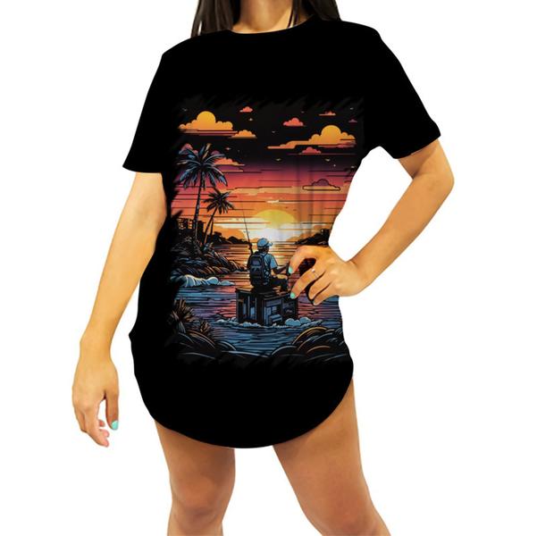 Imagem de Camiseta Longline Pesca Esportiva Pôr do Sol Peixes 9