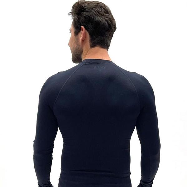 Camiseta lupo térmica run manga longa preto masculina Imagem de Camiseta lupo térmica run manga longa preto masculina
