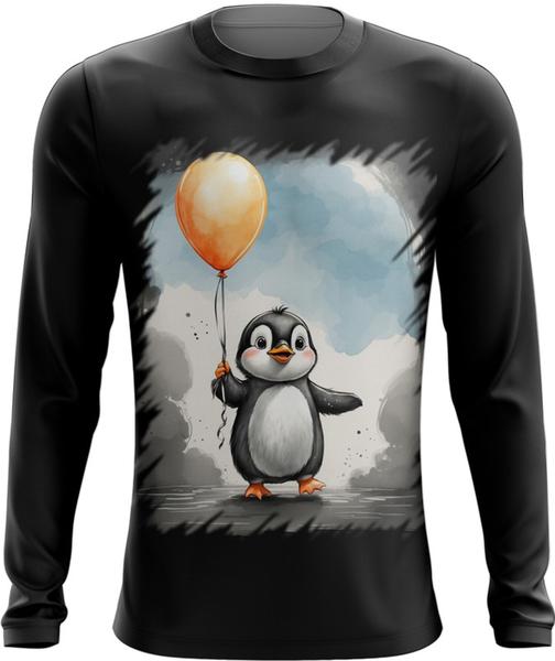 Imagem de Camiseta Manga Longa Bebê Pinguim com Balões Crianças 20