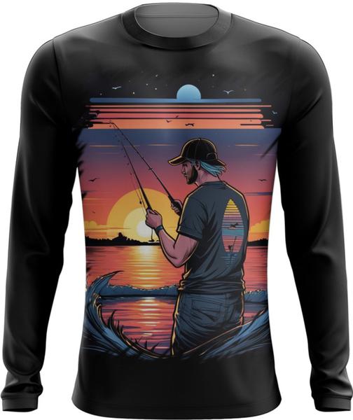 Imagem de Camiseta Manga Longa Pesca Esportiva Pôr do Sol Peixes 22