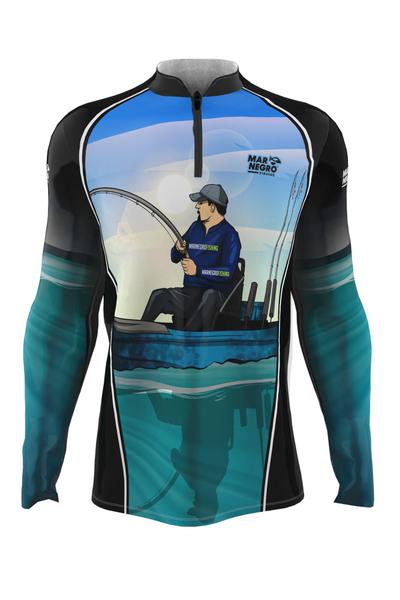 Camiseta Mar Negro Peixe Pesca Proteção Solar 50+ Com Luvinha Tucunaré Tamanho Especial G1 G2 G3 Imagem de Camiseta Mar Negro Peixe Pesca Proteção Solar 50+ Com Luvinha Tucunaré Tamanho Especial G1 G2 G3