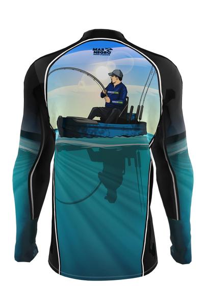 Camiseta Mar Negro Peixe Pesca Proteção Solar 50+ Com Luvinha Tucunaré Tamanho Especial G1 G2 G3 Imagem de Camiseta Mar Negro Peixe Pesca Proteção Solar 50+ Com Luvinha Tucunaré Tamanho Especial G1 G2 G3