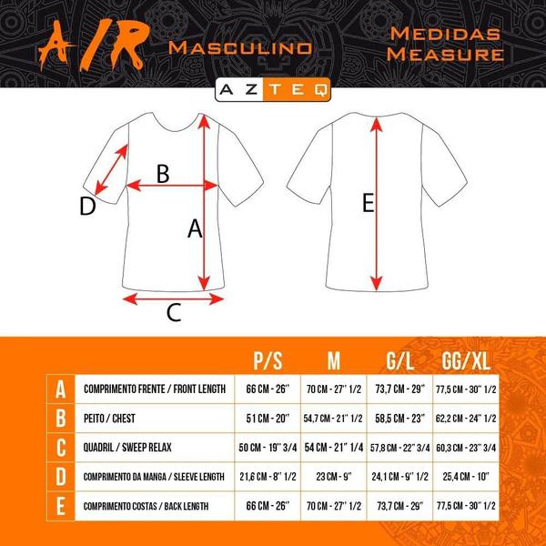 Imagem de Camiseta Masculina Azteq MC Air upf+50 Conforto Térmico