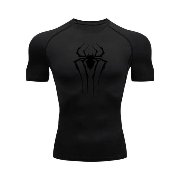 Imagem de Camiseta Masculina De Compressão Com Estampa De Aranha De Secagem Rápida Verão Academia Treino Rash