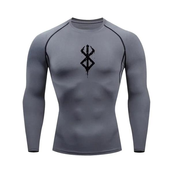 Imagem de Camiseta Masculina de Compressão - Secagem Rápida para Fitness, Treino e Corrida