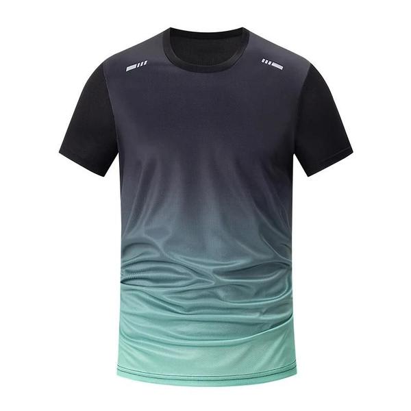 Imagem de Camiseta Masculina de Cor Gradiente - Secagem Rápida, Manga Curta para Corrida e Fitness