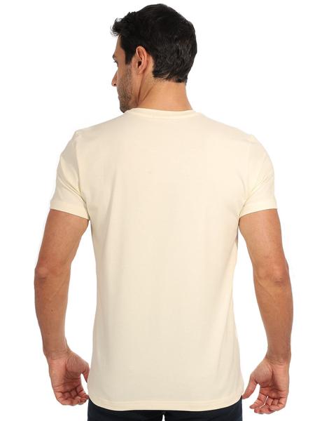 Camiseta Masculina Lisa Algodão com Elastano Fit Off White