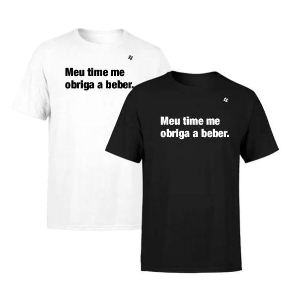 Imagem de Camiseta masculina meu time me obriga a beber