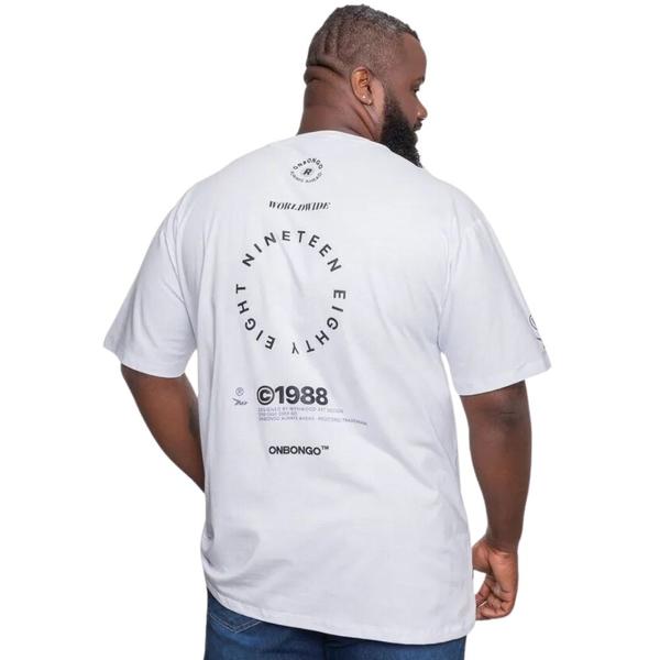 Imagem de Camiseta Masculina Onbongo Pluz Size Branca ON219 Branco