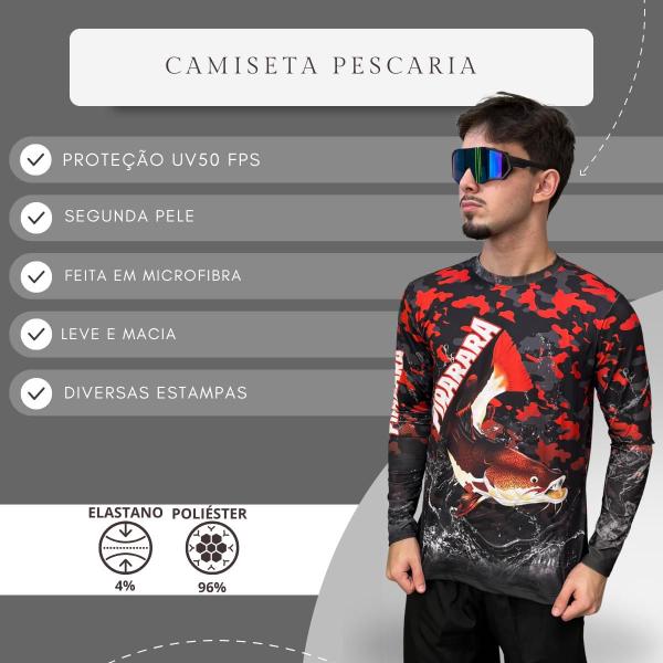 Imagem de Camiseta Masculina Pesca Térmica Camisa Proteção Solar UV50