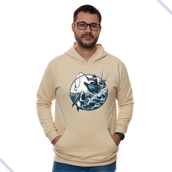 Imagem de Camiseta Masculina Pescaria Pescar Vara Pescando Peixe Tubarão