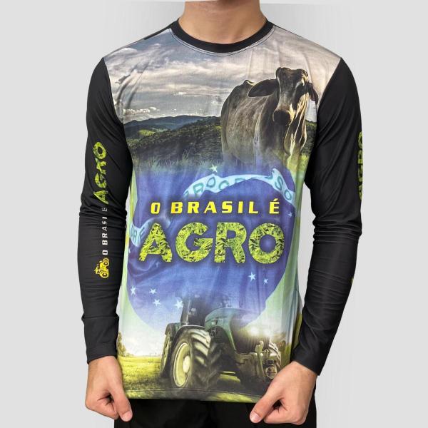 Imagem de Camiseta Masculina Térmica Agro Camisa Proteção Solar UV50