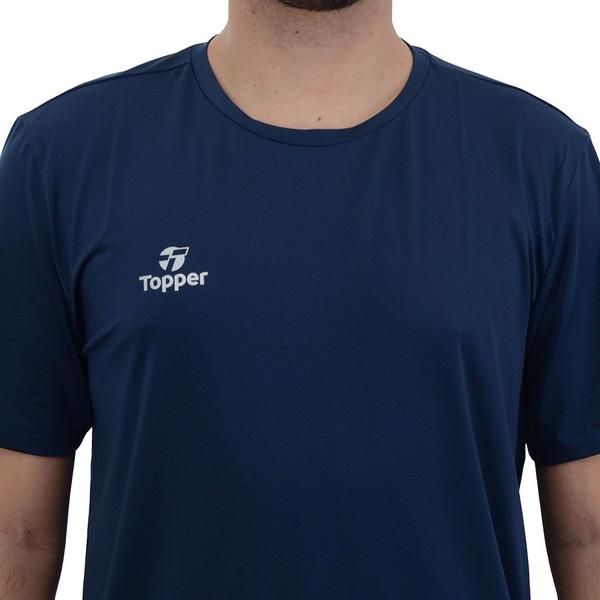 Imagem de Camiseta Masculina Topper UV50 Regular Fit Marinho - 432307