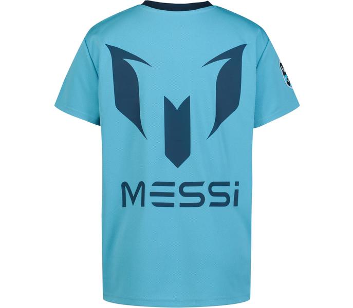 Imagem de Camiseta Messi Boys' Lifestyle de manga curta, blusa azul, tamanho 7