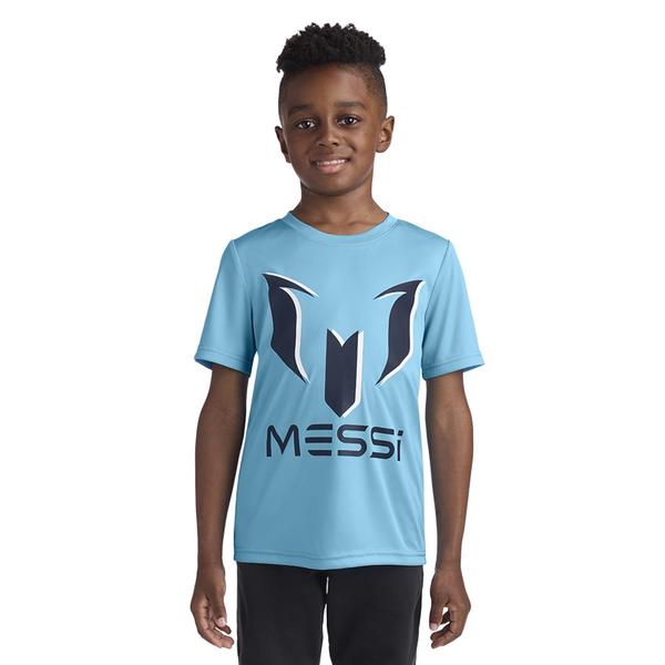 Imagem de Camiseta Messi Boys' Lifestyle de manga curta com camisa AIR Blue