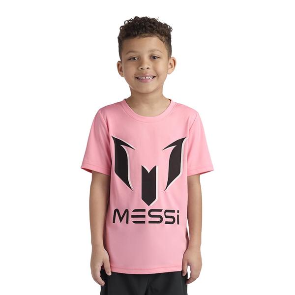 Imagem de Camiseta Messi Boys' Lifestyle de manga curta rosa doce