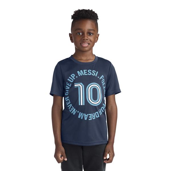 Imagem de Camiseta Messi Boys' Lifestyle Vestido de manga curta azul tamanho 5