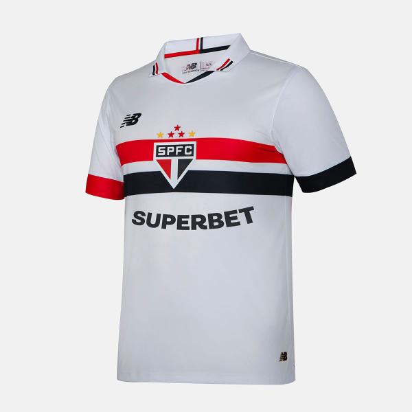 Imagem de Camiseta New Balance São Paulo Home Jogador Branco/vermelho/Preto