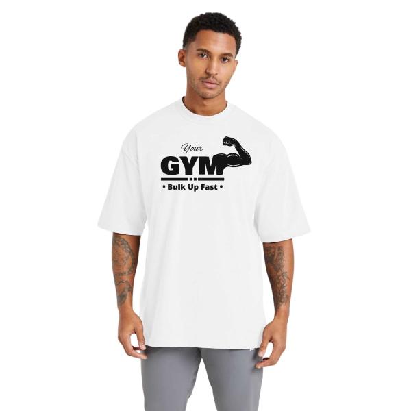 Imagem de Camiseta Oversized Masculina para Academia e Esportes, Algodão com Gola Redonda Gym