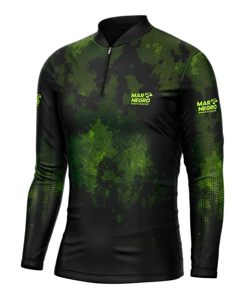 Imagem de Camiseta Pesca Camisa Masculina Combate Brasil Camuflada Peixe  Proteção Solar 50+ Mar Negro