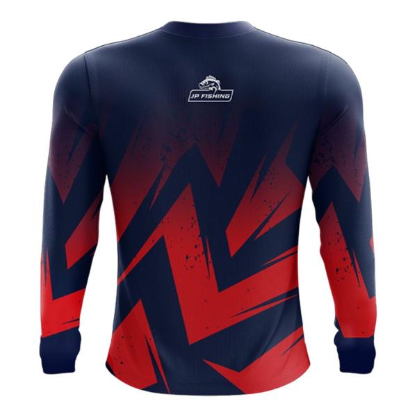 Imagem de Camiseta Pesca Esportiva JP Fishing Proteção Solar UV30+ Degradê Vermelho Trilha