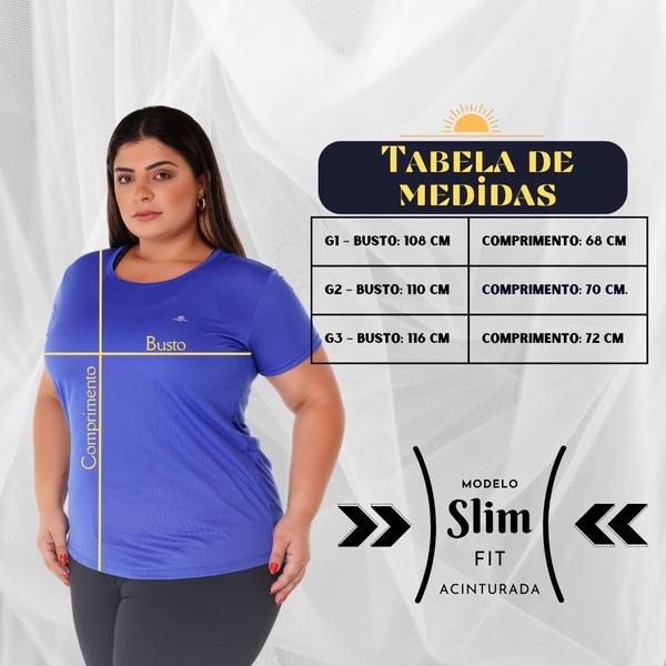 Imagem de Camiseta Plus Size Dry Fit Feminina Fitness Academia