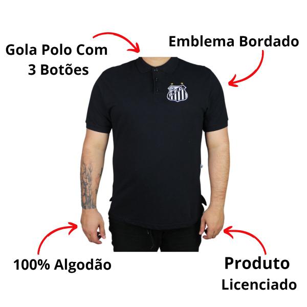 Imagem de Camiseta Polo Santos Futebol Clube Masculina Produto Oficial