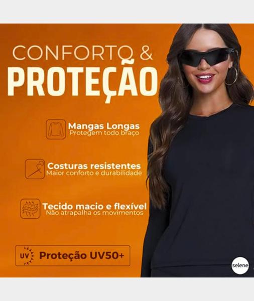 Imagem de Camiseta Proteção Solar Uv 50+ Manga Longa Selene Feminina