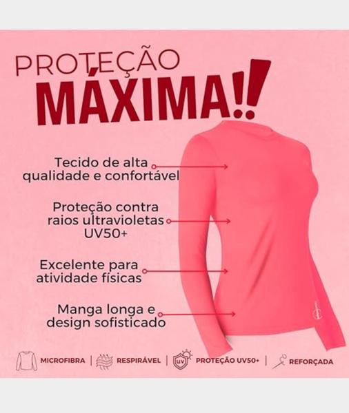 Camiseta Proteção Solar Uv 50+ Manga Longa Selene Feminina Imagem de Camiseta Proteção Solar Uv 50+ Manga Longa Selene Feminina