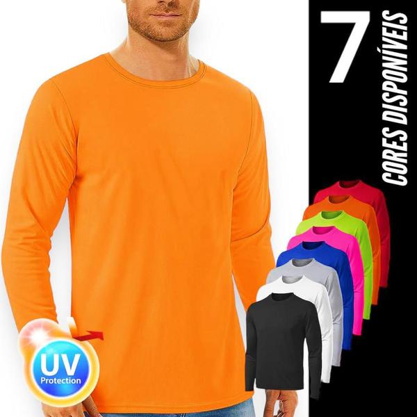 Imagem de Camiseta PROTEÇÃO SOLAR UV Masculina Manga Longa Térmica Fitness Academia Corrida Praia Verão 247