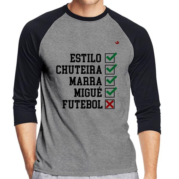 Imagem de Camiseta Raglan Futebol que é bom, nada Manga 3/4 - Foca na Moda