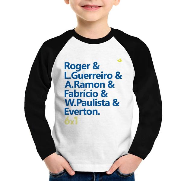 Imagem de Camiseta Raglan Infantil 6x1 Gols Manga Longa - Foca na Moda